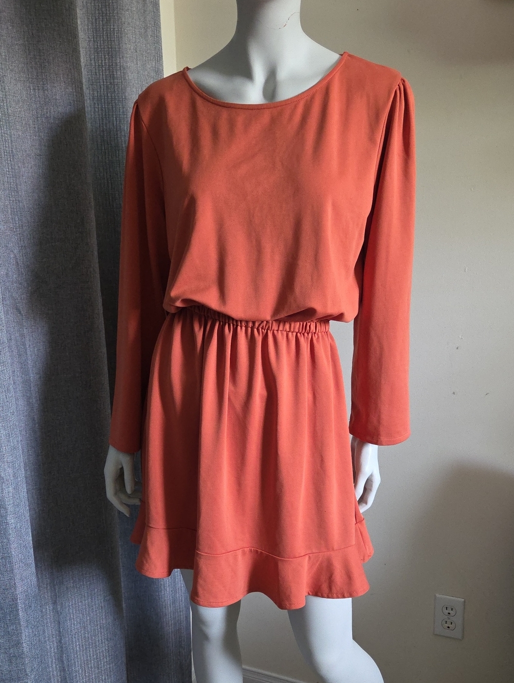 Emma Knudson The Laura Dress In Pumpkin Pie Orange w Elastic-Waist